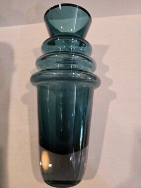 Vase Large Marquis by Waterford Smoky Blue Made in Poland 12.5 inches